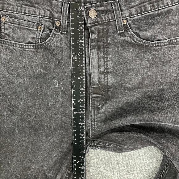 Levi’s 505 Jeans Mens Size 34x32 Black Straight Fit Washed Denim Casual Pants - Picture 4 of 10